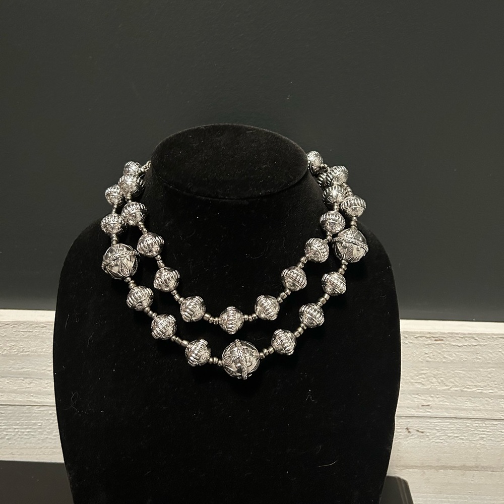 ✨ Premier Designs Double Strand Silver Statement Necklace | NWOT